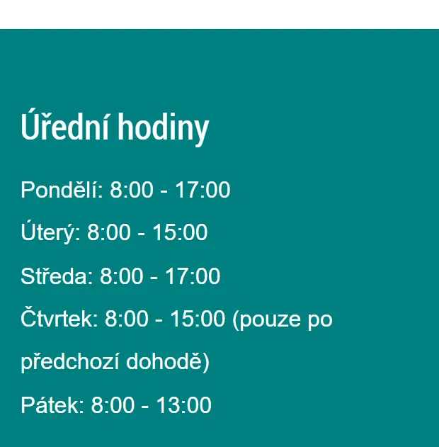 Úřední hodiny registru vozidel Hodonín — náhled z oficiálního webu
