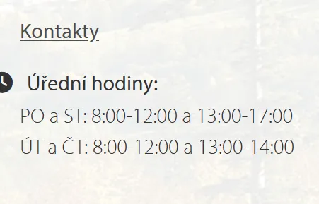 Úřední hodiny registru vozidel Jeseník — náhled z oficiálního webu