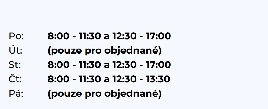Úřední hodiny registru vozidel Orlová — náhled z oficiálního webu