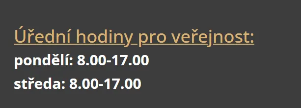 Úřední hodiny registru vozidel Židlochovice — náhled z oficiálního webu